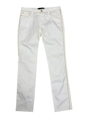 LOVE MOSCHINO White Denim Jeans Luxury Designer Straight Lightweight Pants Large